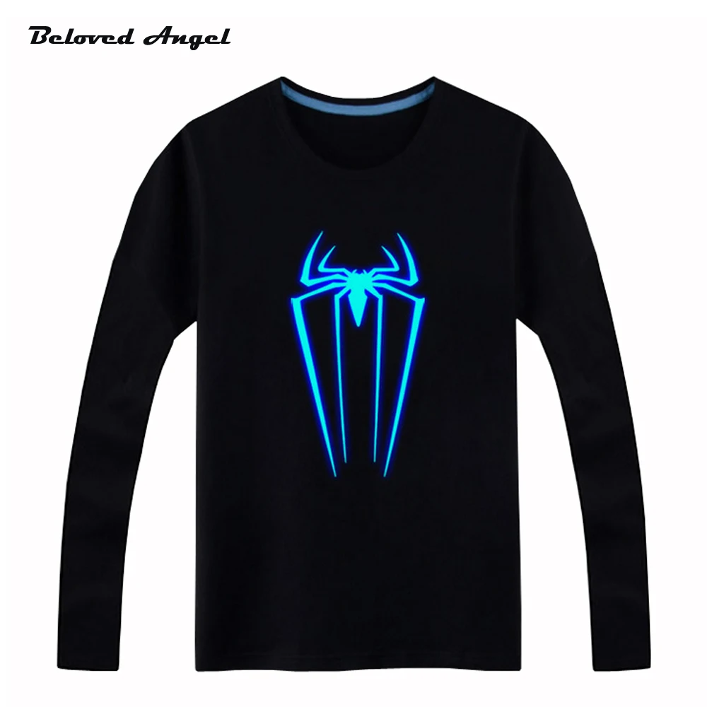 Brand Beloved Angel Blu-ray New Design Children Boys Girls T Shirt Darkness Luminous Kids Long Sleeves Tees Neon Print Shine