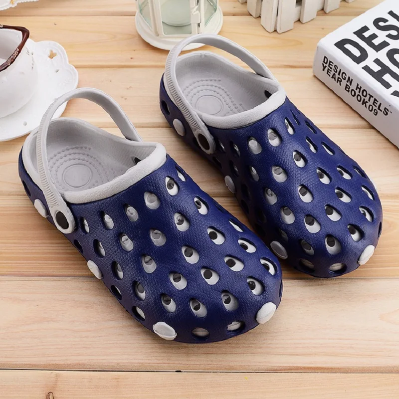 2016 Summer Beach Sandals US Size 7.5-10 Men Clogs Garden Shoes Non-slip Slip On Mules Hole slippers For Male c270 15