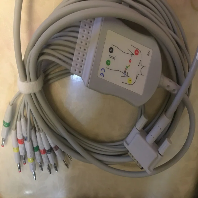 Kompatibilní pro bionet cardiocare 2000/cardiotouch3000 ekg EKG kabel s leadwires 10 vede lékařská ekg kabel 4.0 banán konec IEC