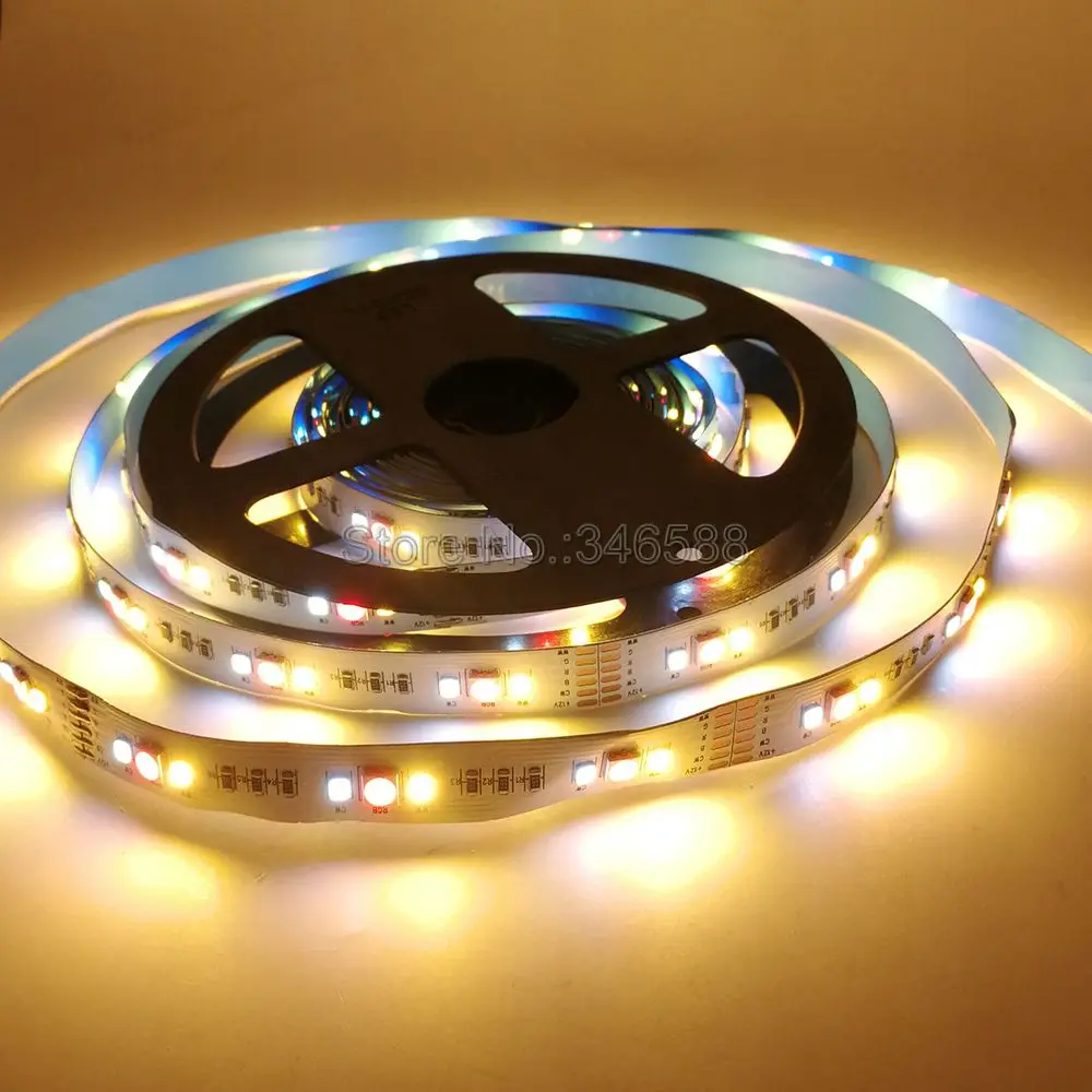 5m DC 12V 24V RGBCCT LED Strip Light 5050 RGB + 2835 Cool White & Warm White SMD IP20 IP65 IP67 Waterproof Flexible Strip Ribbon