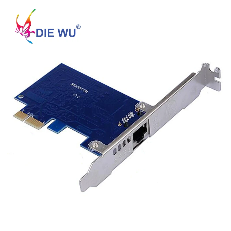 DIEWU-tarjeta de red con tablero BCM5721, adaptador de tarjeta de red Ethernet Gigabit, ranura RJ45 NIC, chip PCI-E de escritorio, 1 unidad