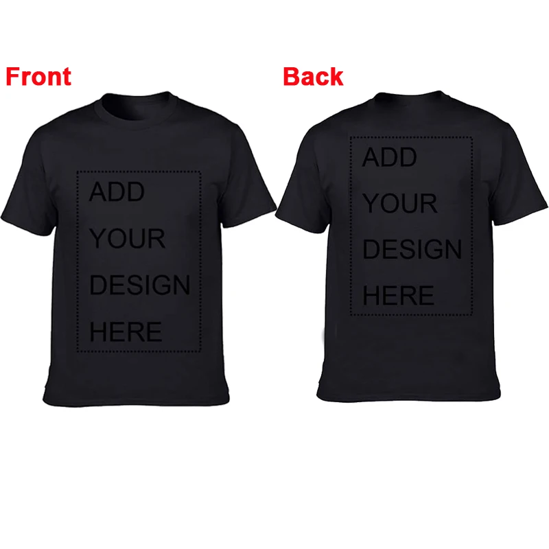 Customized Front And Back Men's T Shirt Print Your Own Design High Quality Breathable Cotton T-Shirt For Men Plus Size XS-3XL