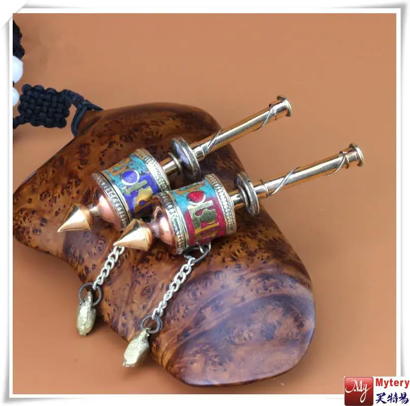 Tibetan copper  Prayer Wheel  Dia. 1.8cm  Length 6.7cm  ,mini small refined Nepal prayer wheel