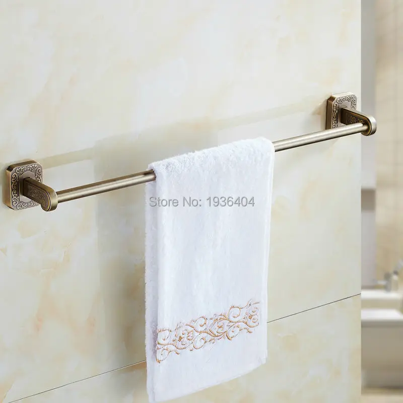 Ancient Antique Caving Bronze 60cm Towel Bar Bathroom Single Towel Rack Wall Mounted Bathroom accessories TR1011