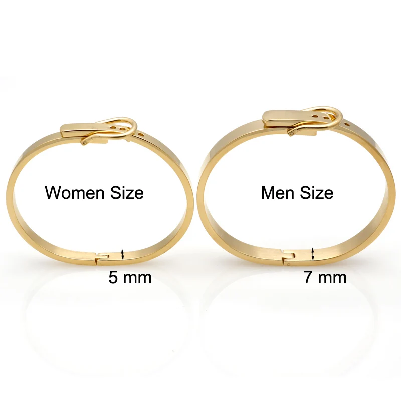 Classic Buckle Series Bracelet For Women/Men Stainless Steel Bangle Gold Color Fashion Charm Bracelet Bijoux Jewelry