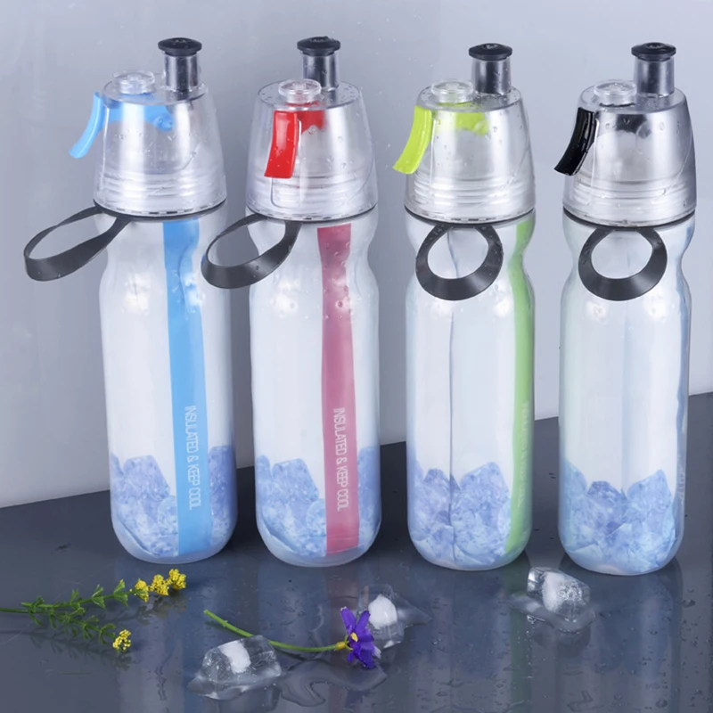 500ML Sports Water Bottle Portable Plastic BPA Free Spray Water Bottle Lemon Juice Bicycle Drink Bottle for Travel Outdoor