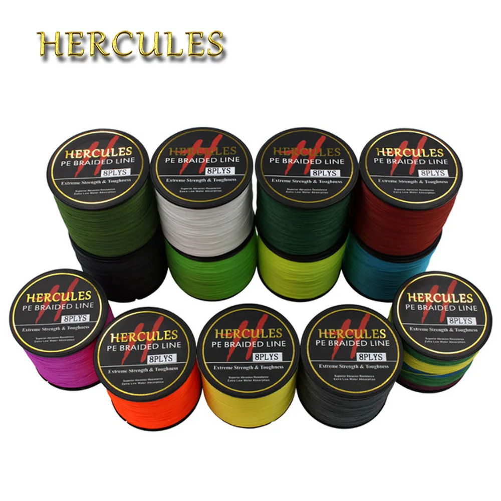 Hercules PE Braided Fishing Line Sea Saltwater Fishing Weave Extreme Super Strong 100% Super Power 8 Strands 300m