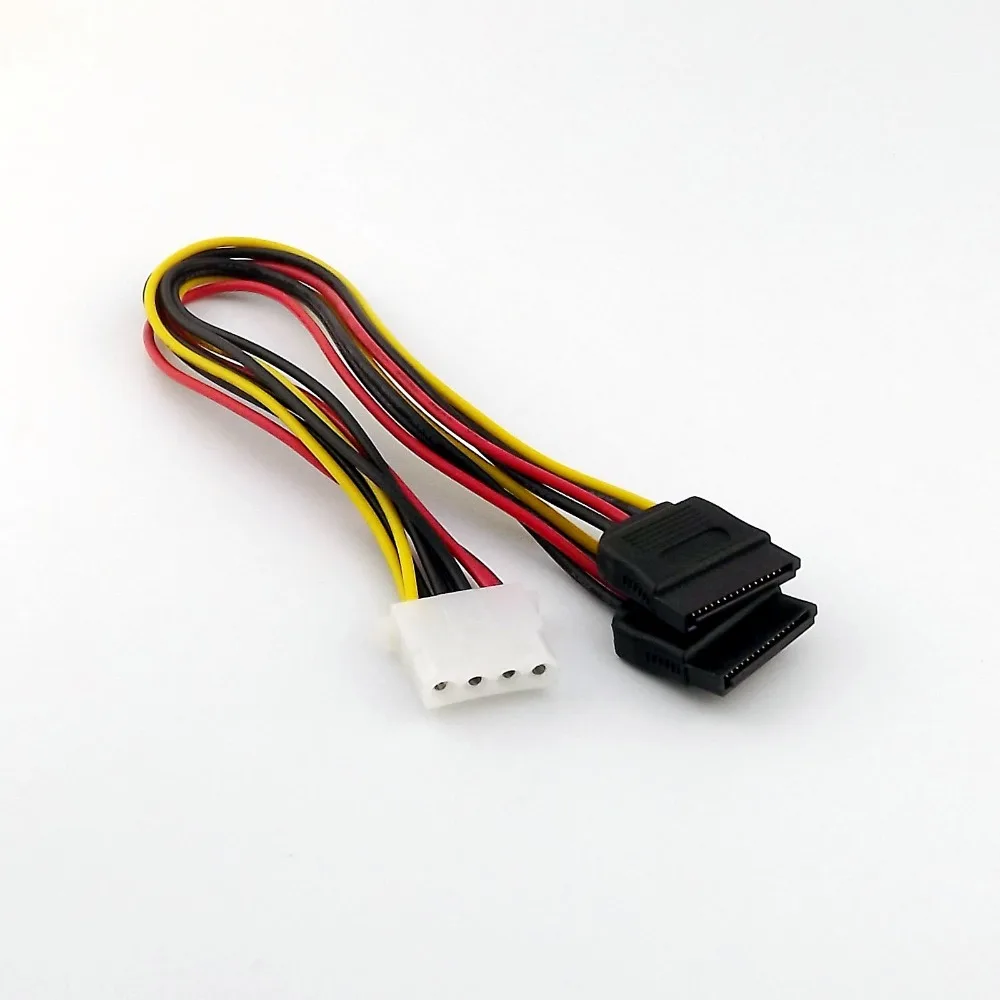 

1x IDE 4Pin Female Molex to Dual SATA 15Pin Female Y Splitter HDD Power Adapter Connector Cable 1FT/30CM