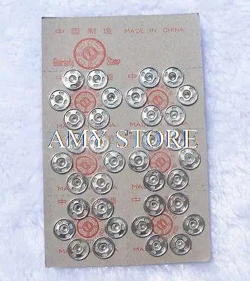 2Set of 36 Metal Snap Button,3/8" 10mm Silver Snap Fasteners Buttons,Press Stud
