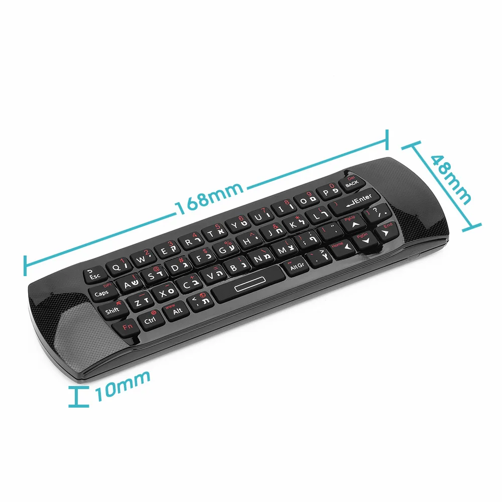 Original Rii i25 2.4GHz Hebrew Keyboard Air Mouse Remote Control IR Extender Learning for HTPC Smart Android Google TV Box IPTV