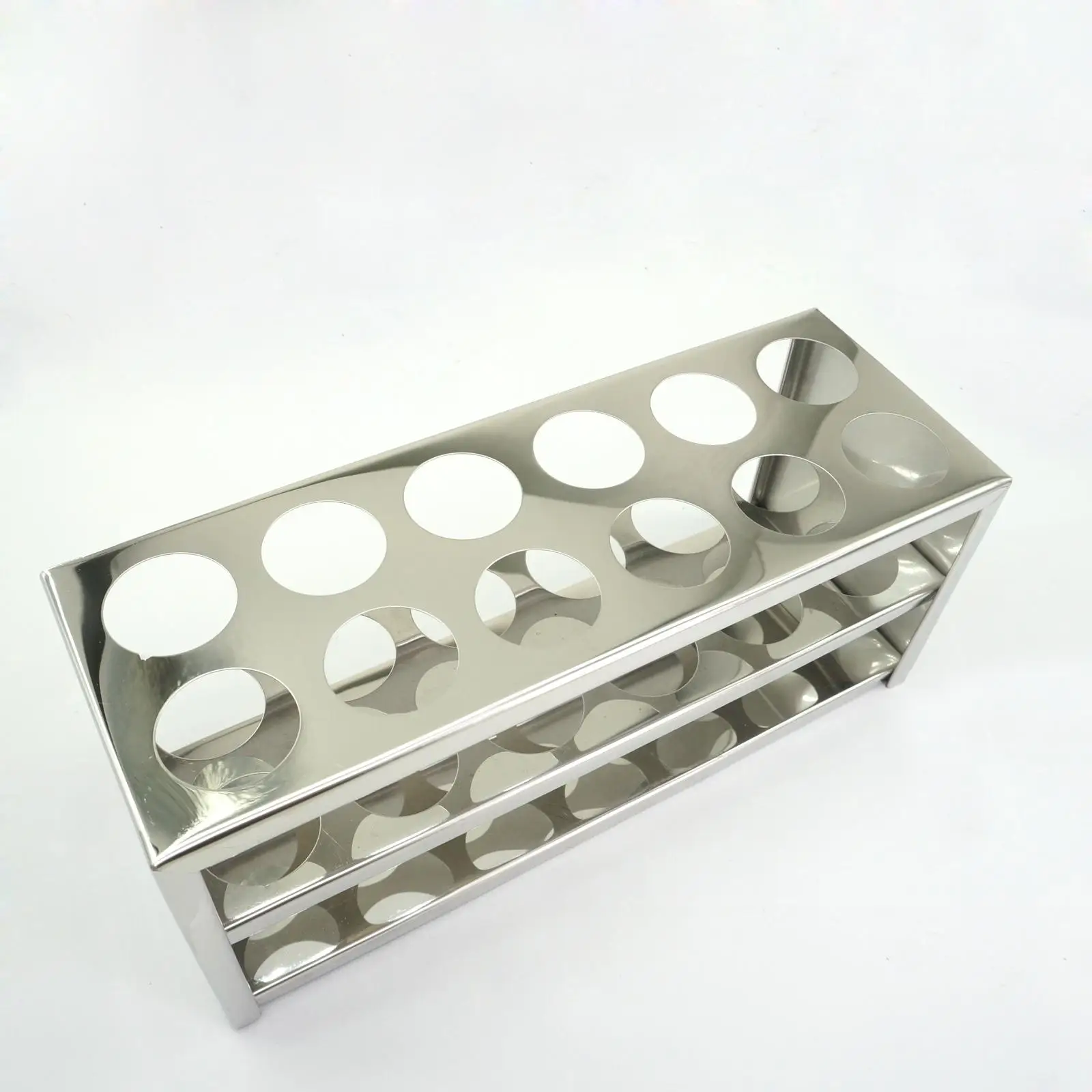 30mm Diam x 12 Holes Stainless Steel Test Tube Rack Holder Storage Lab Stand