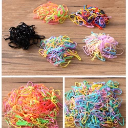 300pcs/lot Korean Candy Color Headwear Hair Ring Ropes Ponytail Holder Disposable Elastic Hair Bands for Girls Hair Accessories