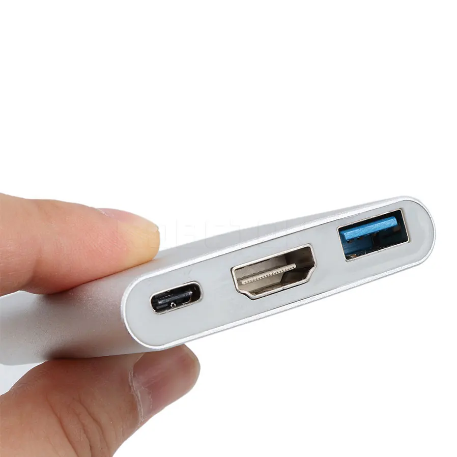 USB C to HDMI-compatible Converter Type C to HDMI Adapter Type C 3.1 to USB 3.0 HDMI Type C Adapter 3 in 1 Type-C HUB Aluminum