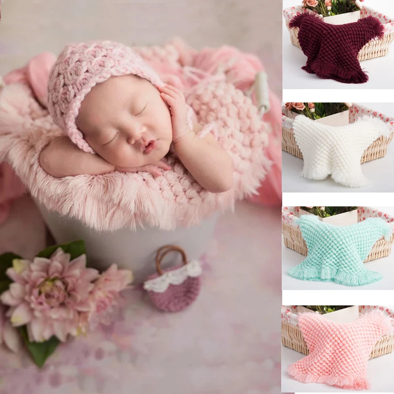 

75*30cm Double Layers Quilted Handmade Baby Blanket Photo Basket Stuffer Filler Newborn Infnat Photography Background