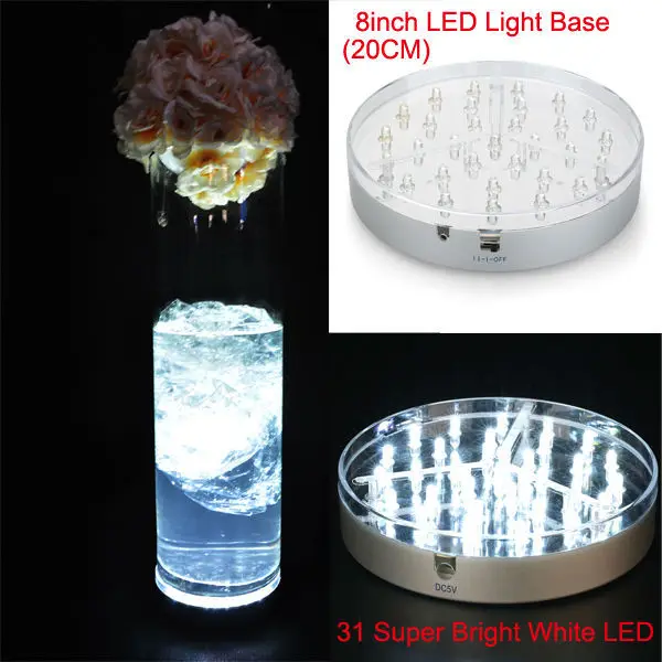 

31 White LEDs Model Design Street LED Light Street Lights 8inch Diameter , 3AA Battery Operated Under Vase LED Light Base