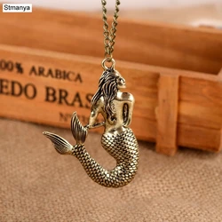 Hot New Mermaid necklace Women Fashion Cute  Retro pendant Necklace Mermaids Party Gift Jewelry N1045