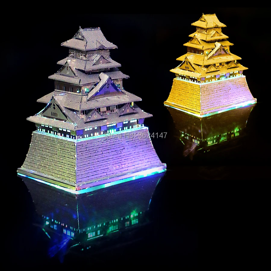 Osaka Castle Japan 3d Metal Diy assembly Puzzle Miniature Scale Building Model Kits Durable Brass Material Laser Cut Jigsaw Toy