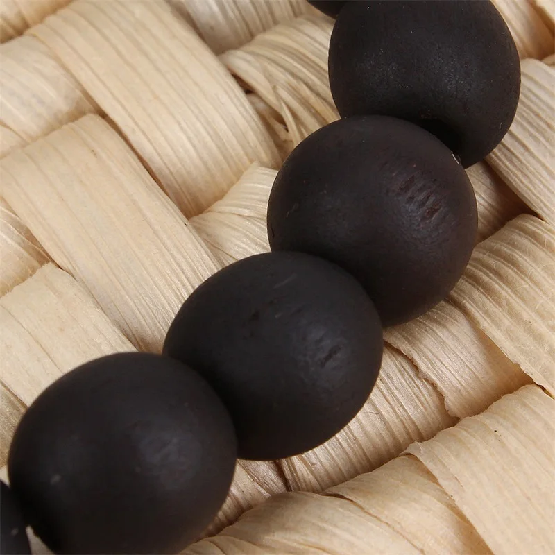 2022 Black Wood Buddha Beads Buddhist Tibet Rosary Bracelets Black Fairy Peach Tree Copper Coin Beads Bracelet Accessories