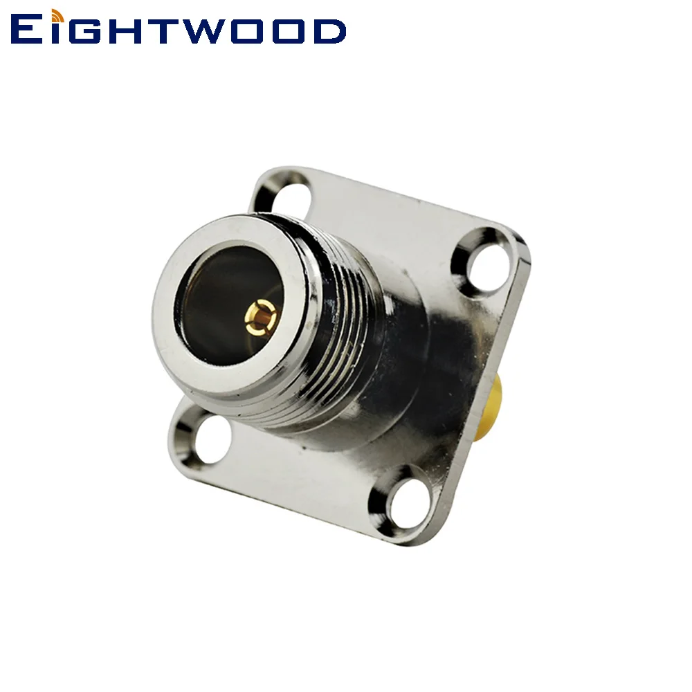 

Eightwood 5PCS SMA to N RF Coaxial Adapter SMA Plug Male to N Jack Female RF Connector Straight 4 Hole Flange Between Series