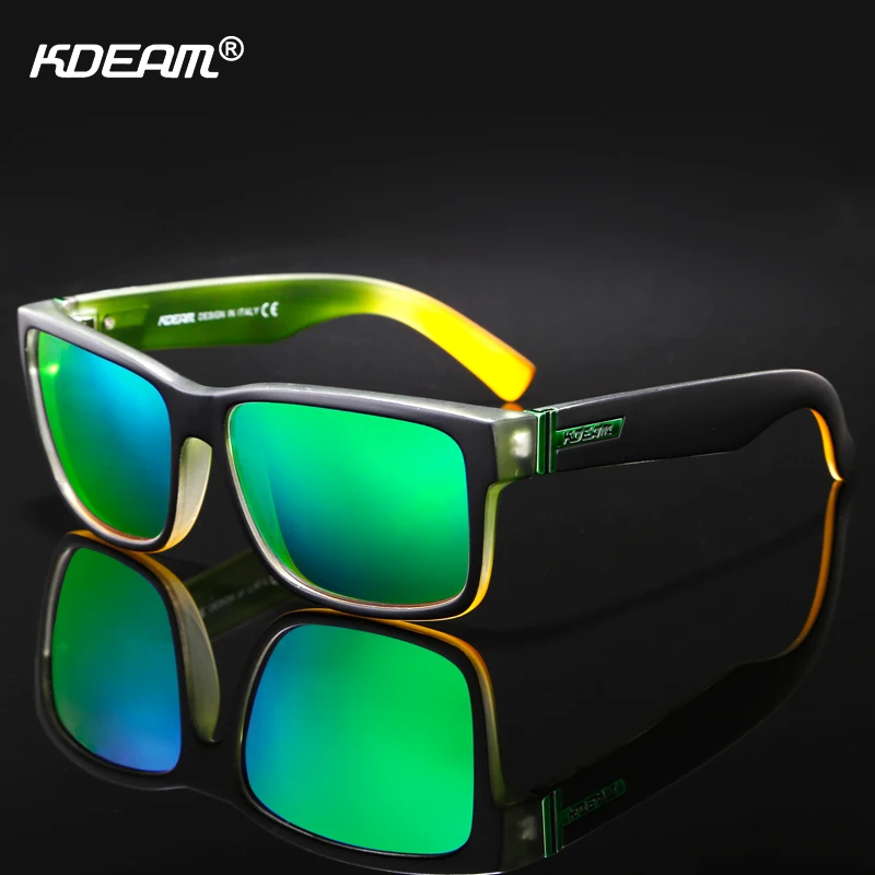 KDEAM For Men Polarized Sunglasses Sport Crazy Colors Sun Glasses Elmore Blocking-UV Shades With Box