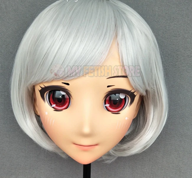 

(Lanmei-04)Japan Anime Kigurumi Masks Cosplay Kigurumi Cartoon Character Role Play Half Head Lolita Doll Mask With Eyes And Wig