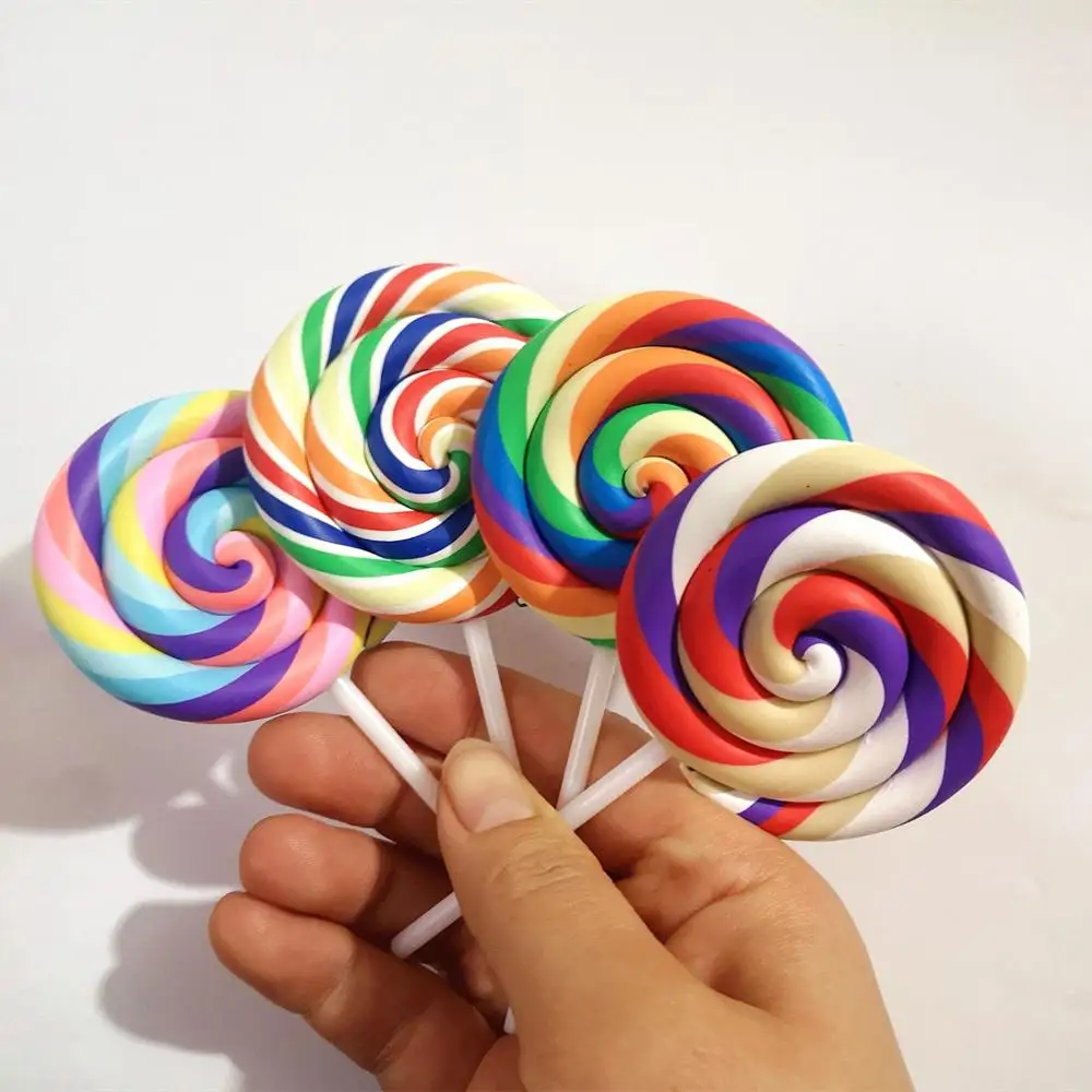 2pcs di Alimento Della Cucina Mini Lollipop Giocattoli di Simulazione Figurine Casa Delle Bambole Decorazione