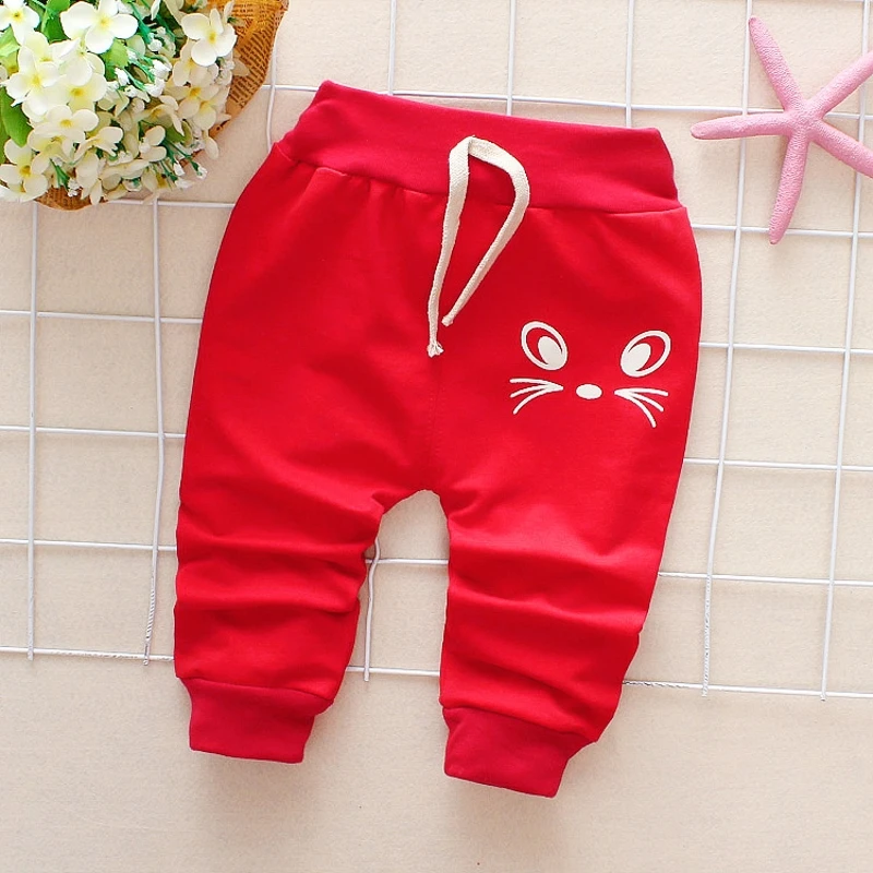 BAMBINI WIT di Autunno della Molla Nuovi Pantaloni Del Bambino Pantaloni di Cotone di Buona Qualità Carino Gatto Pantaloni Del Bambino Del Bambino