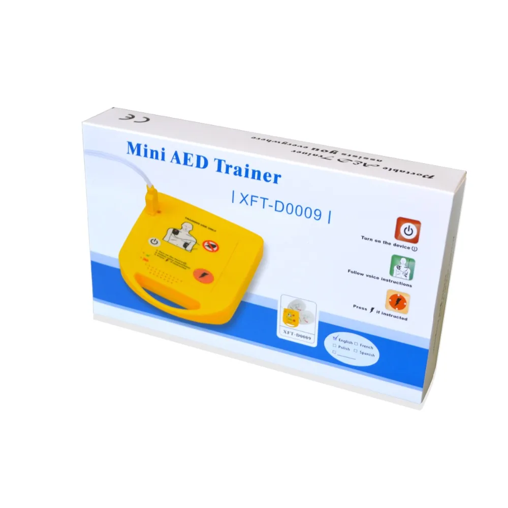 1 set New AED Trainer Automated Cardiopulmonary Resuscitation Training Device Without Replaceable Language Card For Emergency