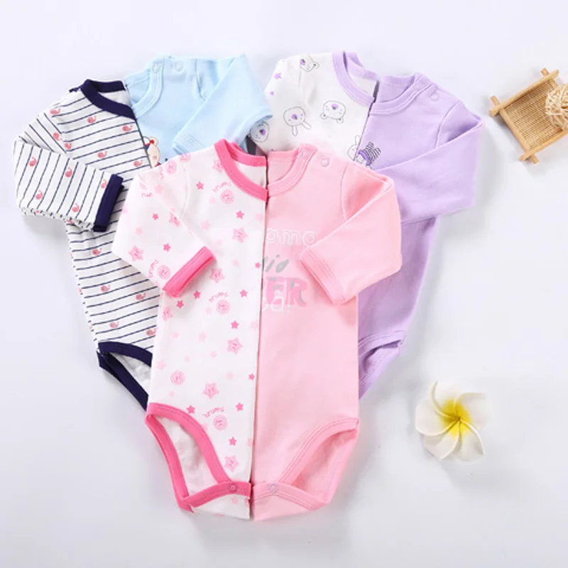 Baby newborn One-piece garment 0-4Year girl boy bodysuit Unisex long sleeve onesies pyjamas combed 100%cotton sleepwear clothes