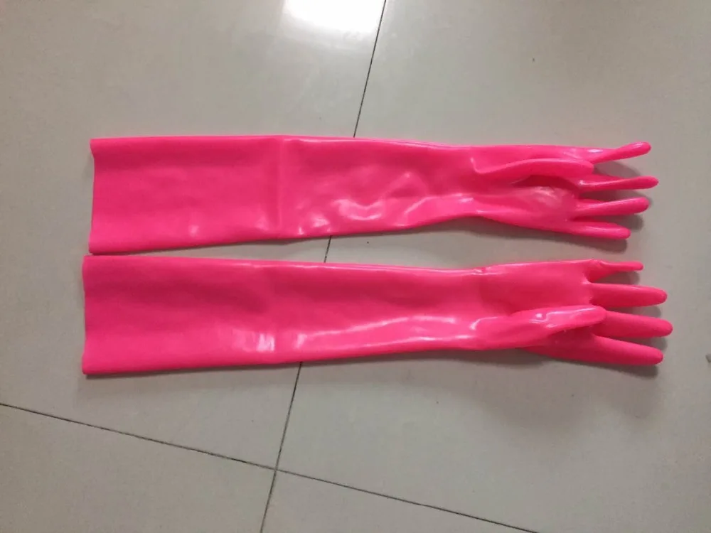 Gants longs en latex pour hommes, gantelet serré à l'épaule, accessoire de cosplay, mode Gelbig Finger