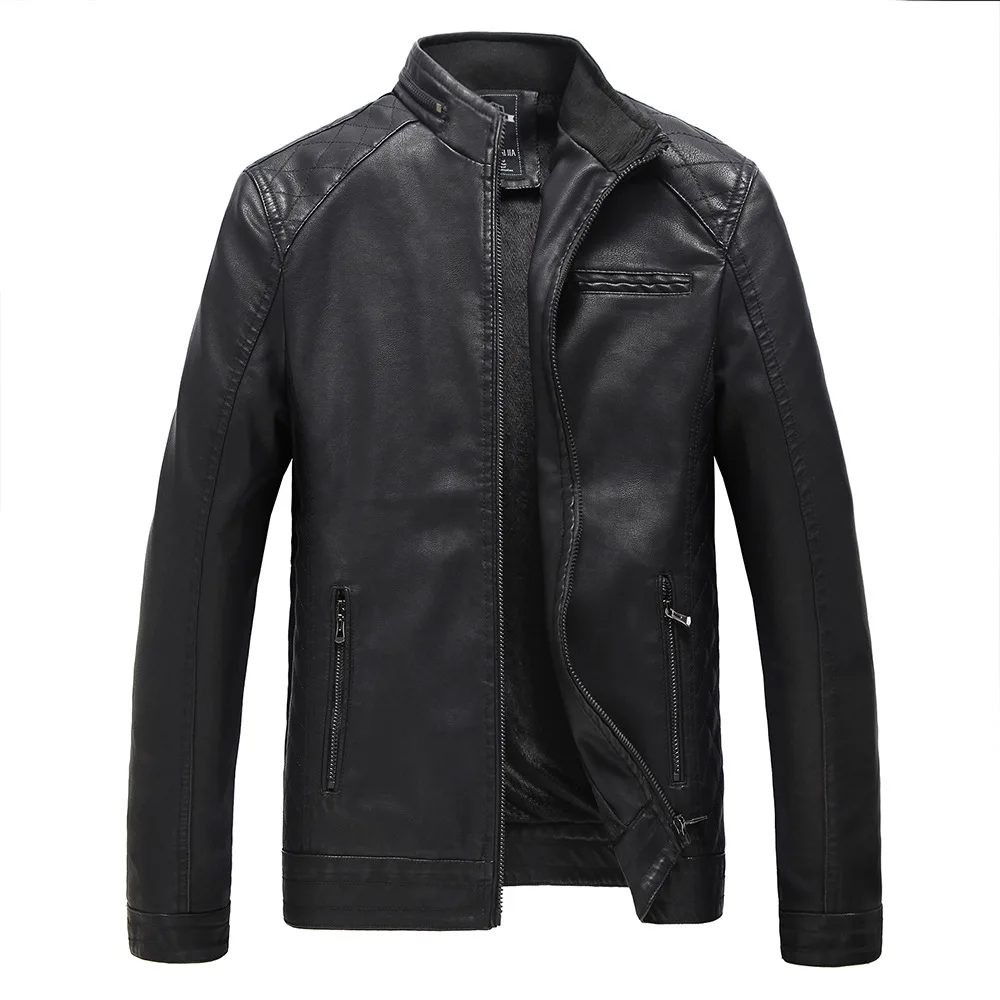 

2017 New Male Autumn Winter Brand PU Leather Jacket Men Motorcycle Leather Jackets Overcoat Jaqueta High Quality