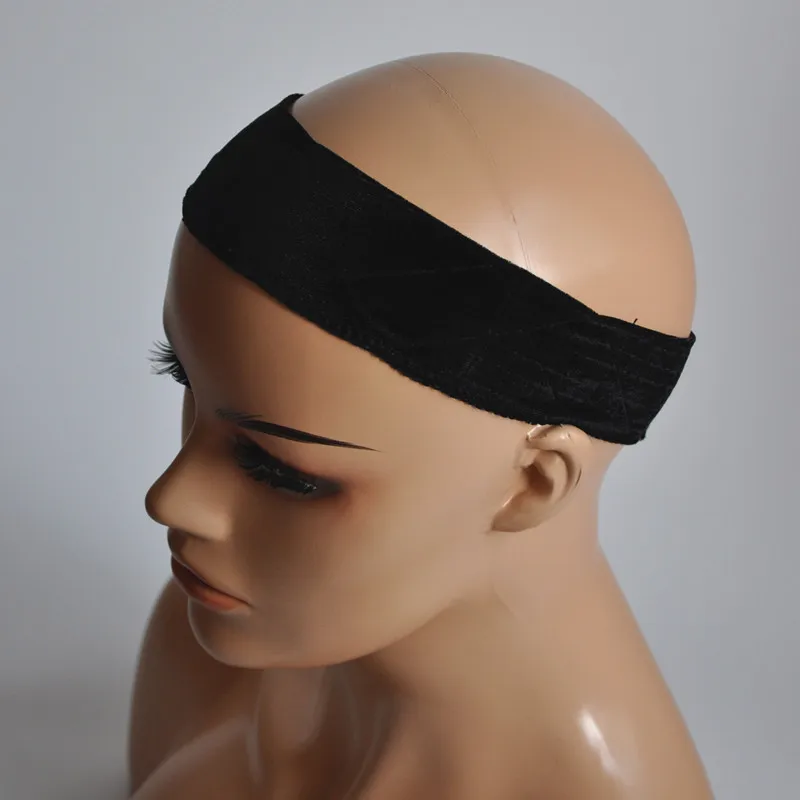 Black/Brown/Beige Hand Made Non-Slip Wig Grip Band With Double Sided Velvet Adjustable Wig Hair Band Headband