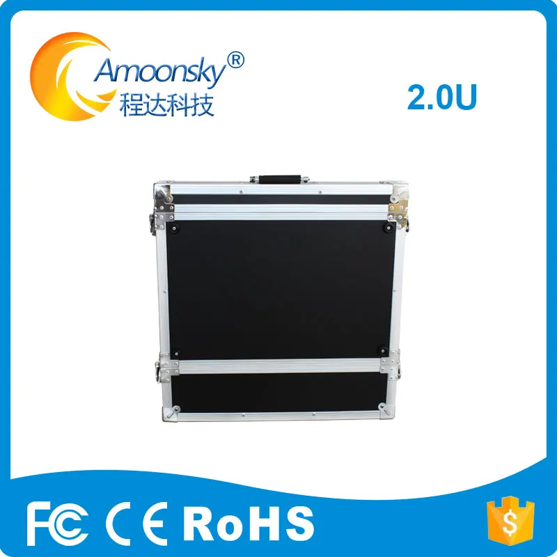 Amoonsky Aluminum Flight Case 2U for Led Screen Controller Holder Box Case Support Custom Logo