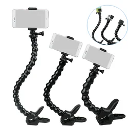 Flexible Gooseneck Monopod with Clamp for Gopro SJcam Cameras Selfie Stick Mount Holder for Iphone Xiaomi Huawei Samsung Phones