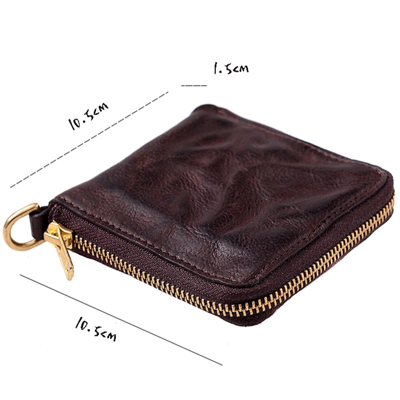 AETOO Handmade leather wallet man short soft leather zipper wallet Retro youth personality cowhide Money Clip