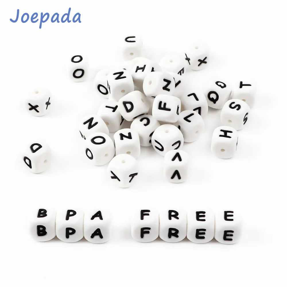 10pcs 12mm Baby Silicone Letters Beads Pacifier Letters Alphabet Beads BPA Free Baby Chew Teething Teethers Nursing Shower Gifts