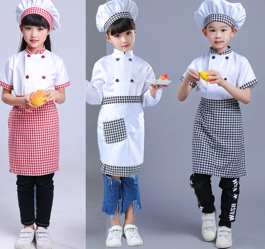 Children\'s Chef Clothes Boy and Girls Professional Cosplay Costumes Little Cooks Play Clothes