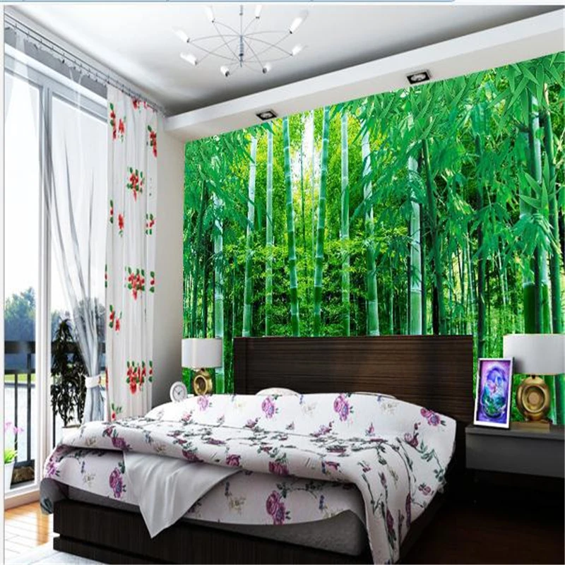 

beibehang 3d stereoscopic wallpaper Large mural Retro TV background living room bedroom bamboo forest papel de parede wall paper