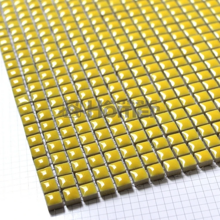 shipping free! lemon color glazed ceramic mosaic TILE sheet 12x12