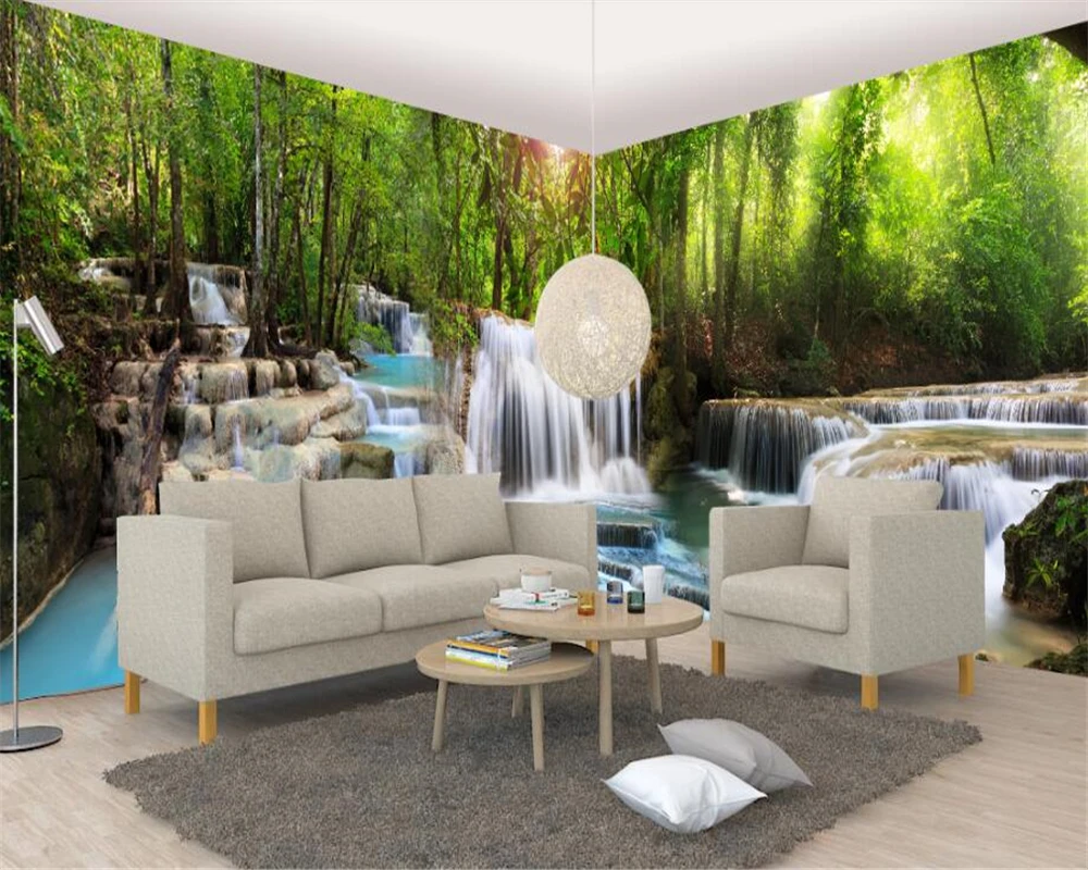 

beibehang wall papers home decor Dream indoor 3d wall paper fresh natural beautiful waterfall water mural theme backdrop behang