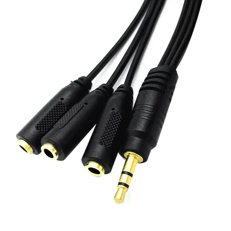 Âm Thanh Stereo 3.5Mm Cáp Chia Âm Thanh Mạ Vàng 3.5Mm (1/8 Inch) TRRS Stereo Cắm Nam Đến 3X1/8 Inch 3.5Mm Stereo Jack Nữ