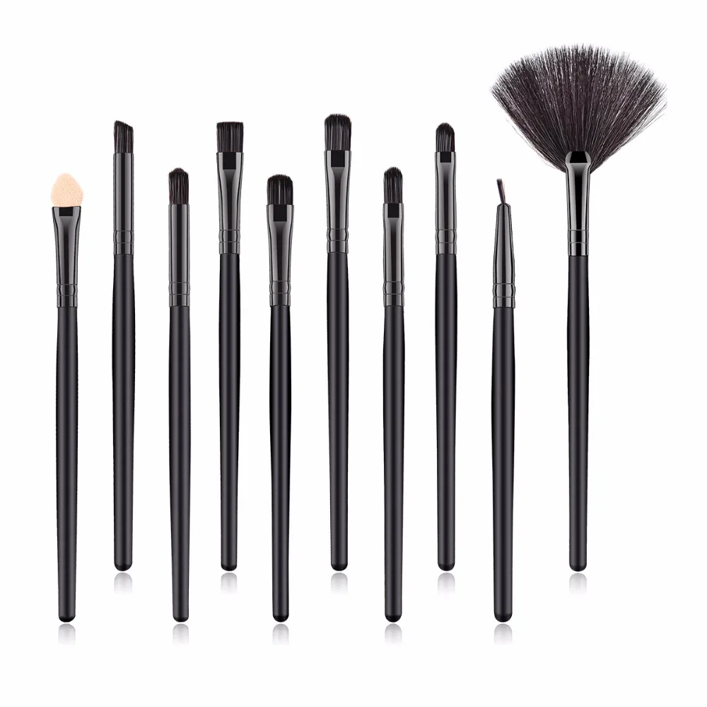 2019 New Arrival 10 Pcs/Set Kwasten Professional Makeup Brushes 2 Colors Luxury Shape High Quality Synthetic Hair Wood Handle