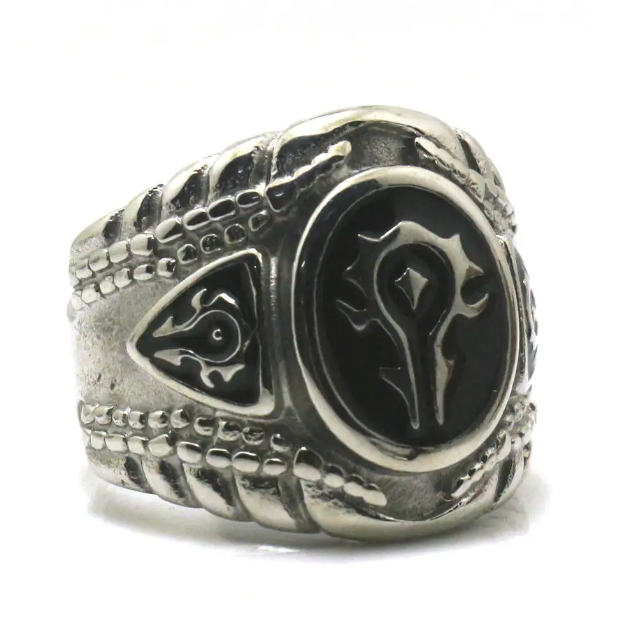 Size 7 to Size 15 Unisex 316L Stainless Steel World of Warcraft Ring