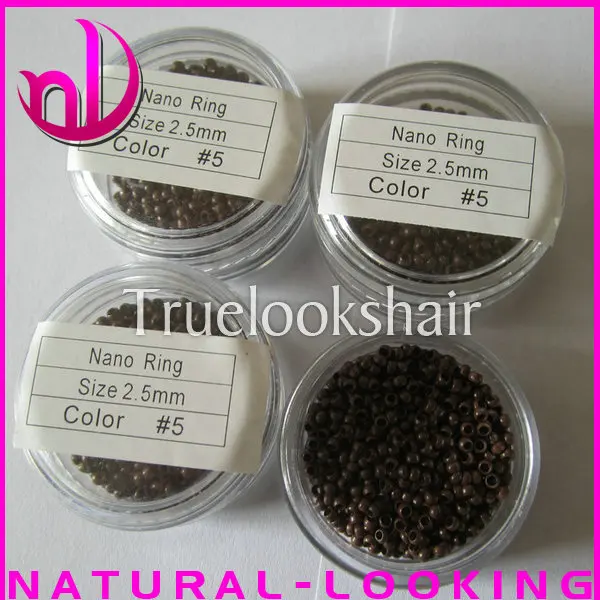 

1000pcs / bottle #5color NANO beads, micro links, 2.5mm nano micro rings for nano tip hair extensions