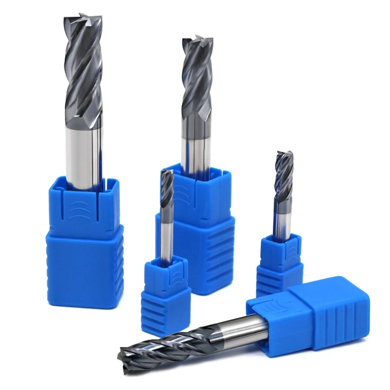 HRC45 Carburo di Fresatura Bits Acciaio di Tungsteno End Mill 4 Flauti di Fresatura CNC Strumento di Tungsteno Cobalto Lega di Appartamento End Fresa
