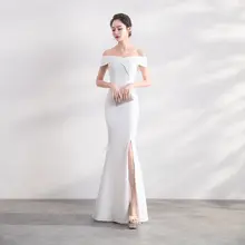 Boat Neck Bridesmaid Dress New Arrival #6