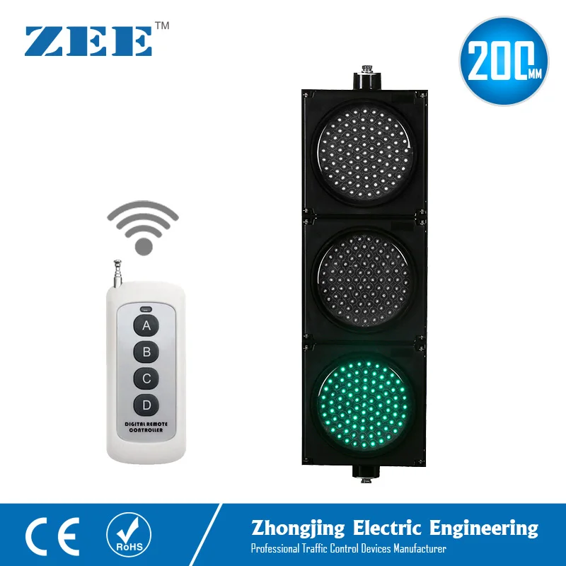 Remote Control 200 Mm LED Lalu Lintas Sinyal Lampu Nirkabel Controller LED Rambu Lalu Lintas 220 V 12 V 24 V