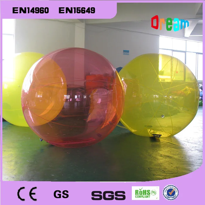 2 m transparenter aufblasbarer menschlicher Hamsterball, aufblasbarer Wasser-Walking-Ball, Zorb-Ball, aufblasbarer Wasserball