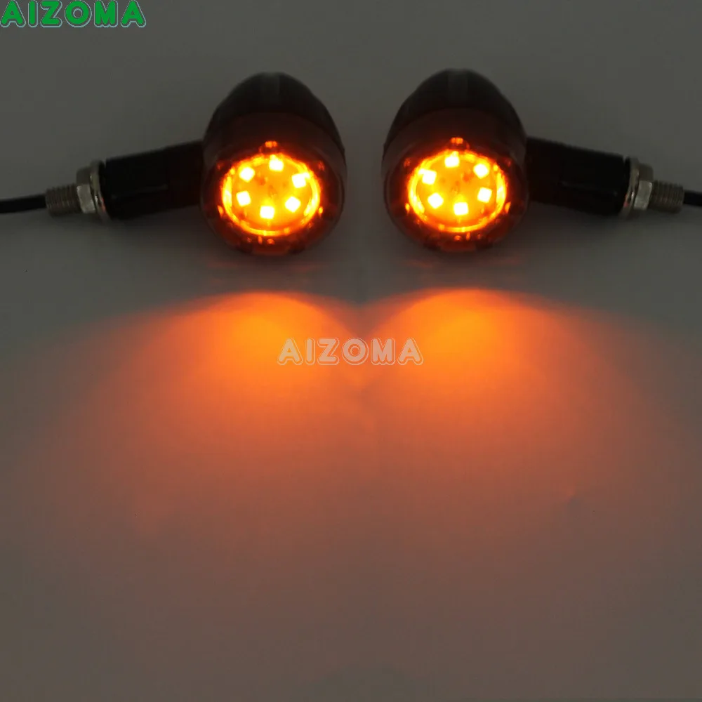 Motorcycle LED Turn Signal Blinker 3 in 1 SMR Indicator Flasher For Harley Cafe Racer Bobber Custom 12v Brake Tail Light Black