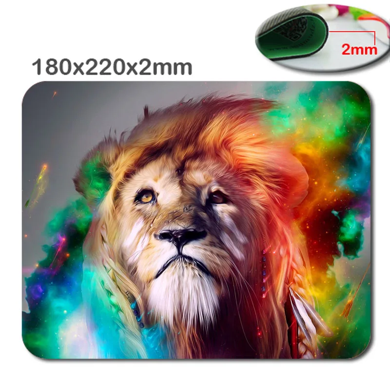 Personalized Customized Colorful Lion Rectangle Mouse Pad,Gaming Mouse Pad by Lilyshouse .in 220mm*180mm*2mm Or 29MM*25MM*2Mm